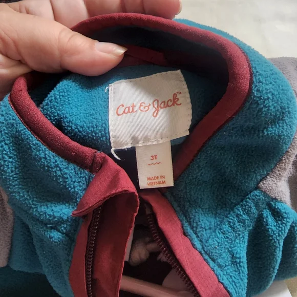 Gray colorblocked microfleece 2pc outfit - Picture 3 of 4